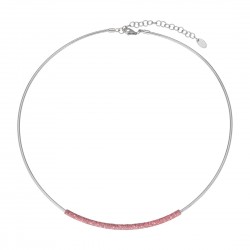 Collier Argent polvere rose...