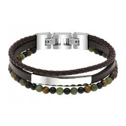 Bracelet Acier cuir,Jaspe...