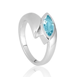 Bague Argent Topaze bleue...