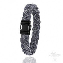 Bracelet Acier et cuir gris...