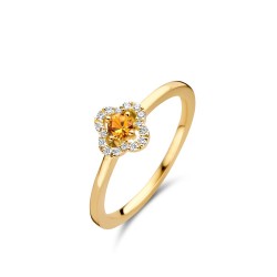 Bague Or et Saphir Orange &...