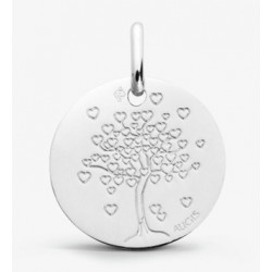 Médaille Or Blanc Arbre aux...